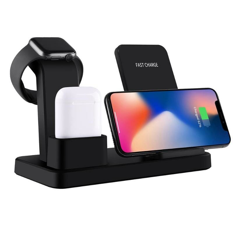 3 in 1 Qi Wireless Mobile Charging Stand for Apple Devices