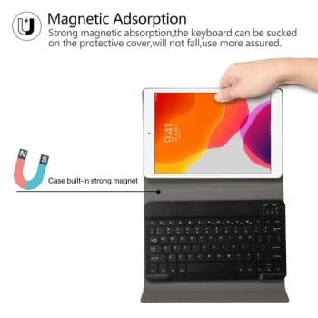 Wireless Keyboard Leather Case for iPad 10.2 7th Generation 7