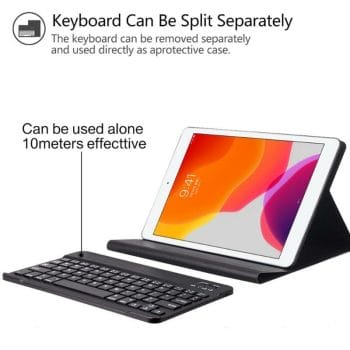 Wireless Keyboard Leather Case for iPad 10.2 7th Generation 8