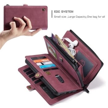 Luxury Zipper Wallet Leather Case For iPhone 12