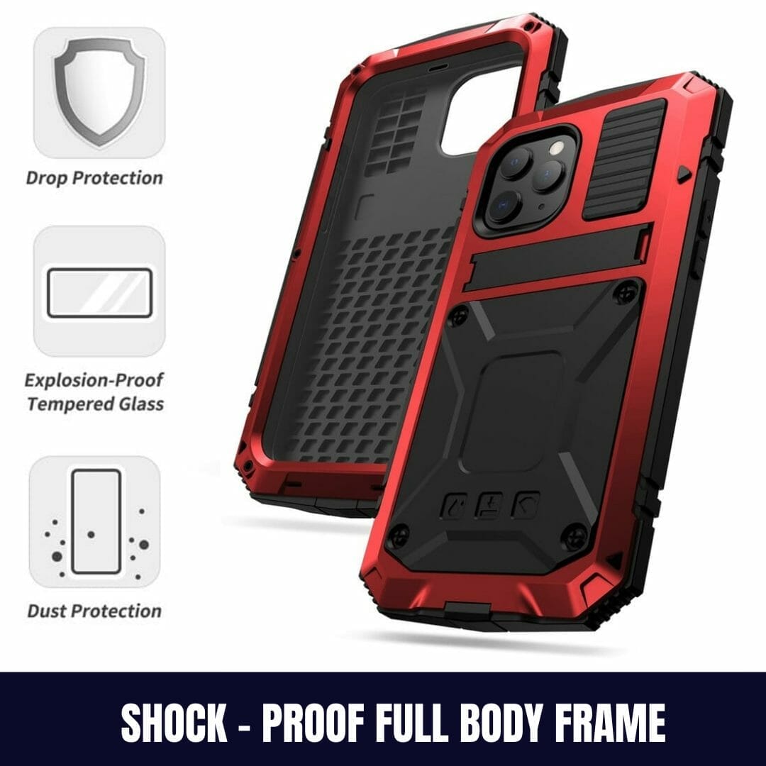 The Armour Dustproof Shockproof Tempered Glass Metal Cover For Iphone The Armour Case 9251