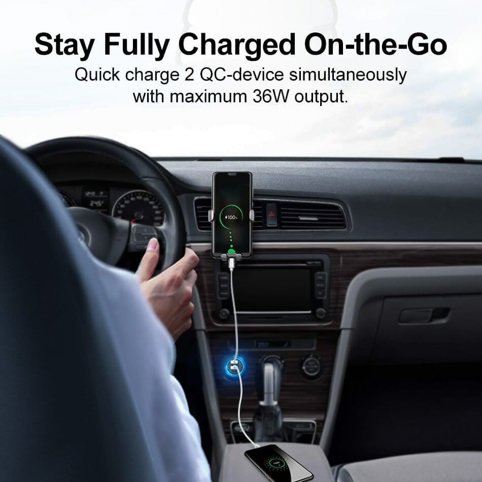 36W Dual Quick Charge 3.0 Car Charger 4