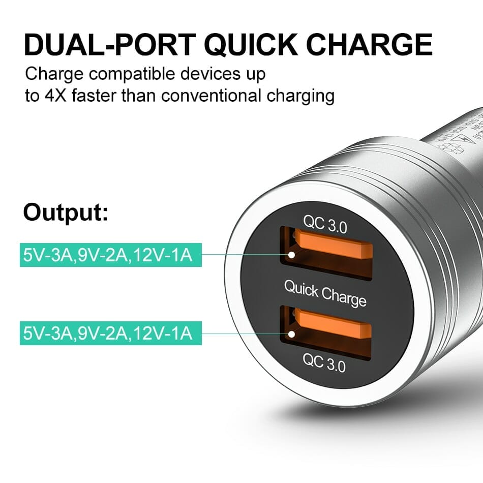 36W Dual Quick Charge 3.0 Car Charger 2