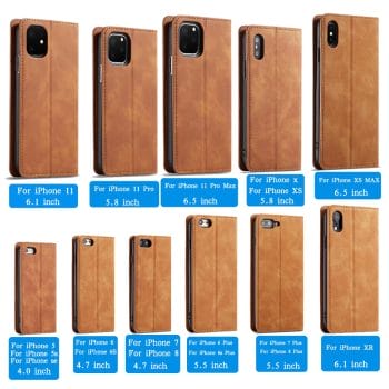 Luxury Leather Flip Wallet phone Case for iPhone 10