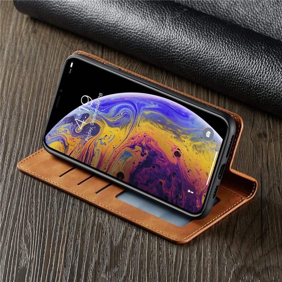 Luxury Leather Flip Wallet phone Case for iPhone 5