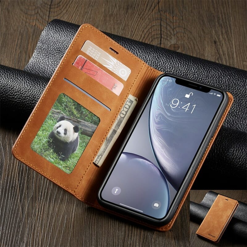Luxury Leather Flip Wallet phone Case for iPhone 1