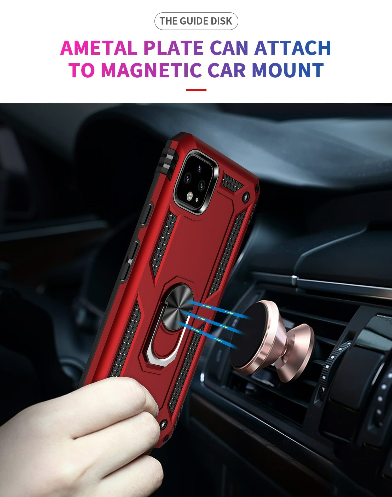 The Armour Magnetic Car Ring Phone Case For Google Pixel 3
