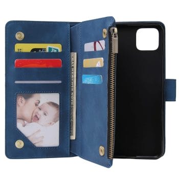 Luxury Leather Zipper Wallet For Google Pixel 7