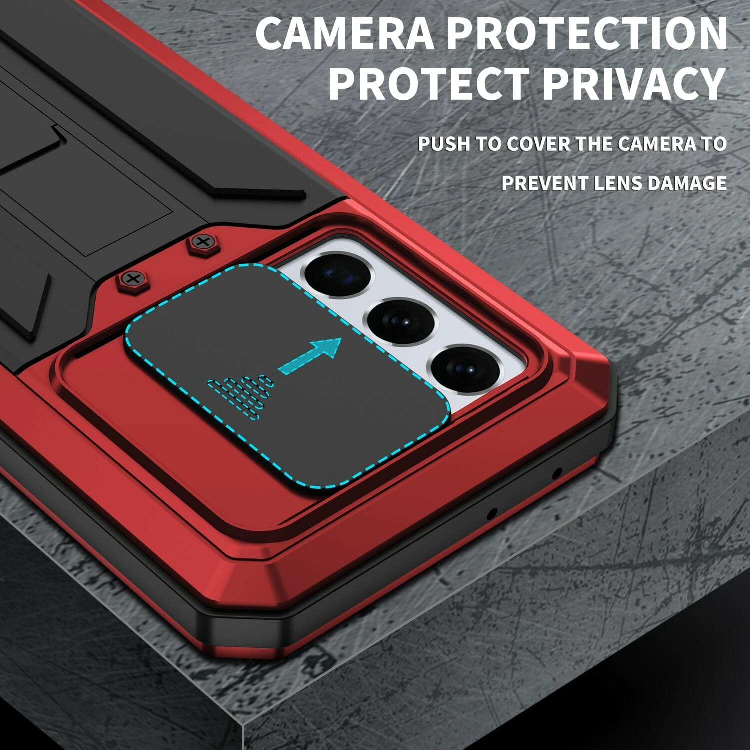 Heavy Duty Aluminium Camera Slider Case for Samsung Galaxy S21 Ultra 2
