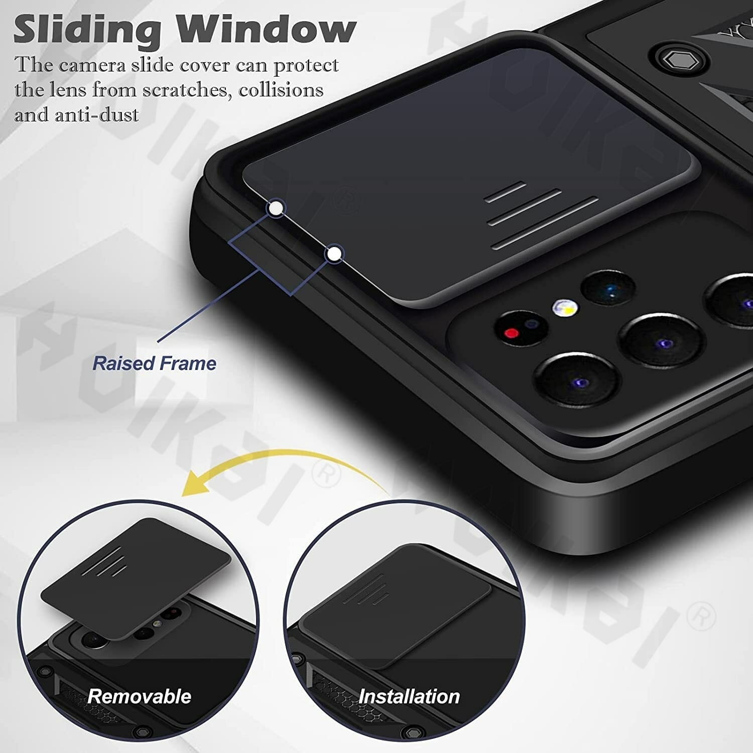 Slide Camera Lens Case for Samsung Galaxy Phones 4