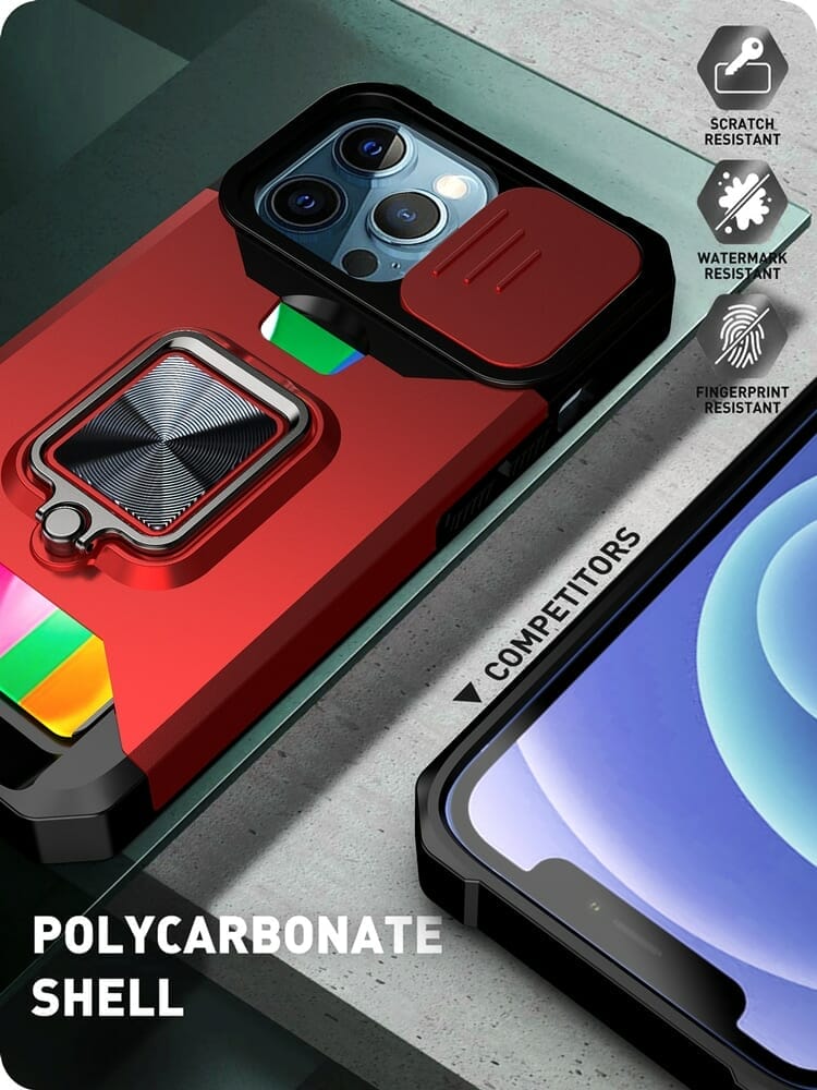 Heavy Duty Camera Lens Protection Case with Kickstand Ring for iPhone 5