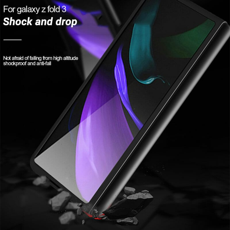 Carbon Fibre Leather Cover For Samsung Galaxy Z Fold 3 and Z Fold 2 4