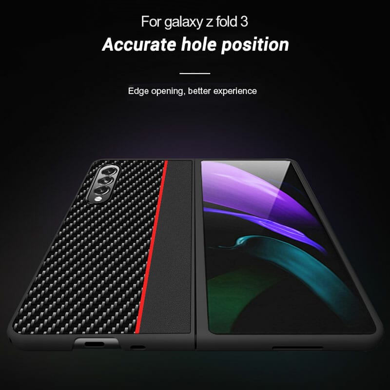 Carbon Fibre Leather Cover For Samsung Galaxy Z Fold 3 and Z Fold 2 2