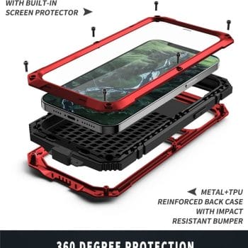 The Armour Dustproof Shockproof Tempered glass Metal Cover For iPhone 9