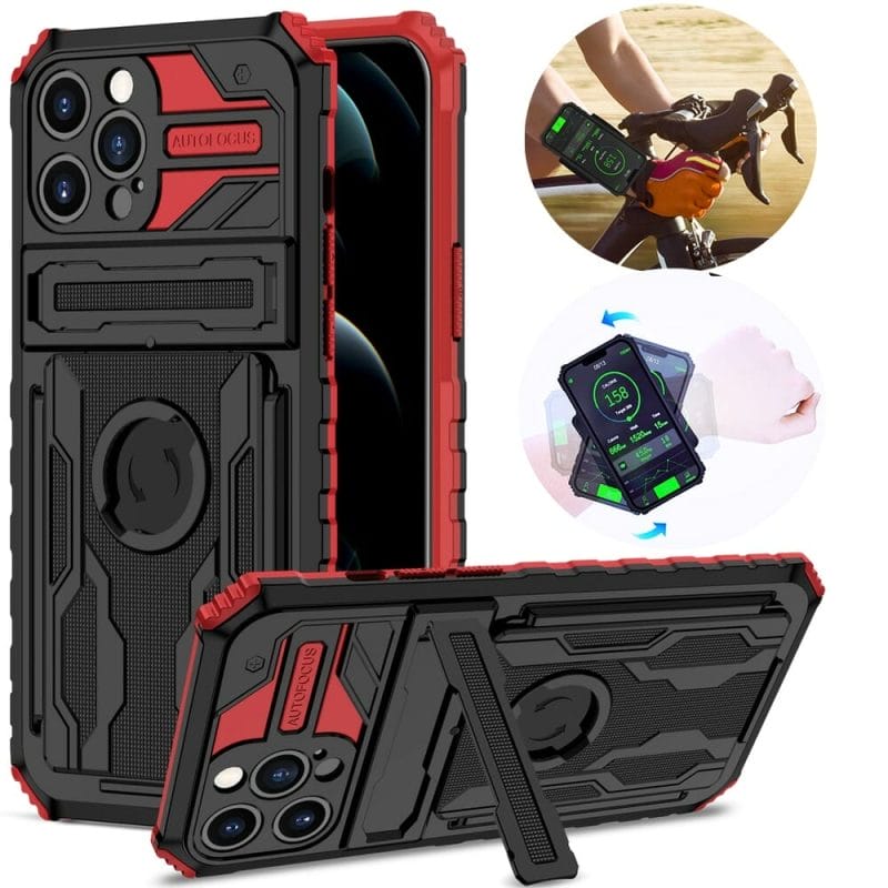 Heavy Duty iPhone Armband Phone Holder Case with Kickstand 1