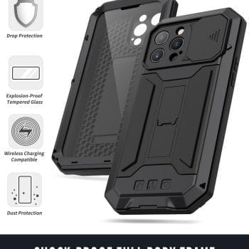 Heavy Duty Metal Armour Case For iPhone 13 With Built Camera Protection and Kick Stand 10