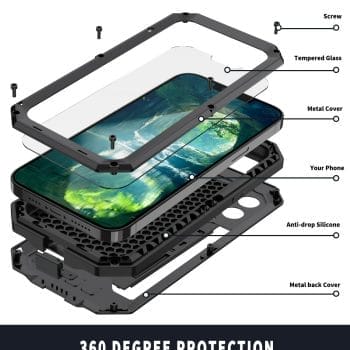 Heavy Duty Metal Armour Case For iPhone 13 With Built Camera Protection and Kick Stand 9