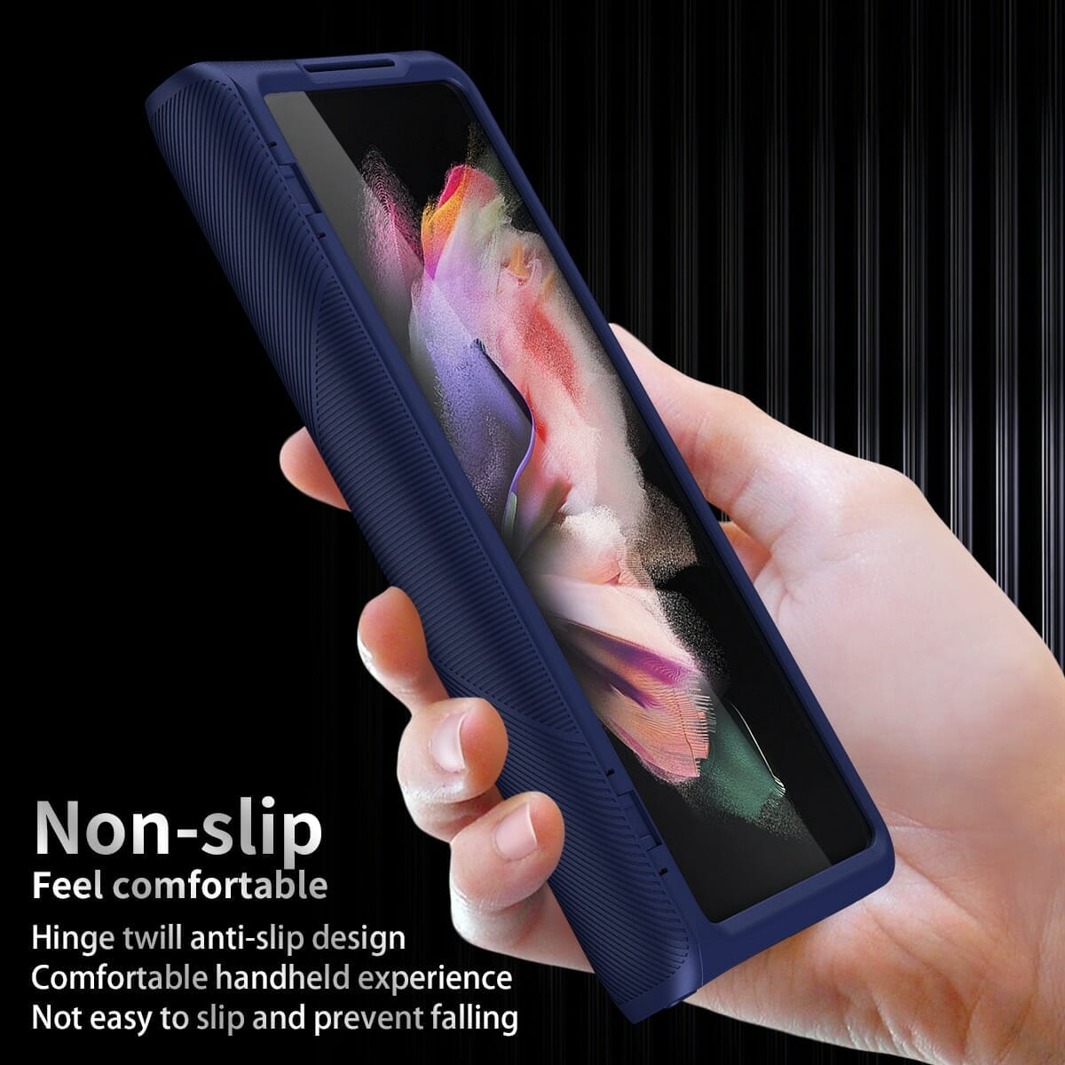 Hinge Protection Phone Case for Samsung Galaxy Z Fold 3 5G with Front Screen Protector 6