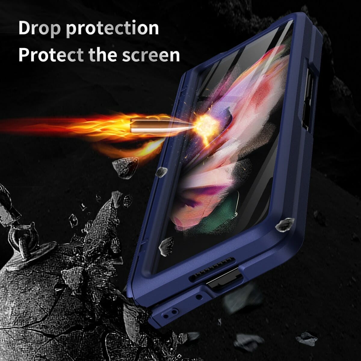 Hinge Protection Phone Case for Samsung Galaxy Z Fold 3 5G with Front Screen Protector 5
