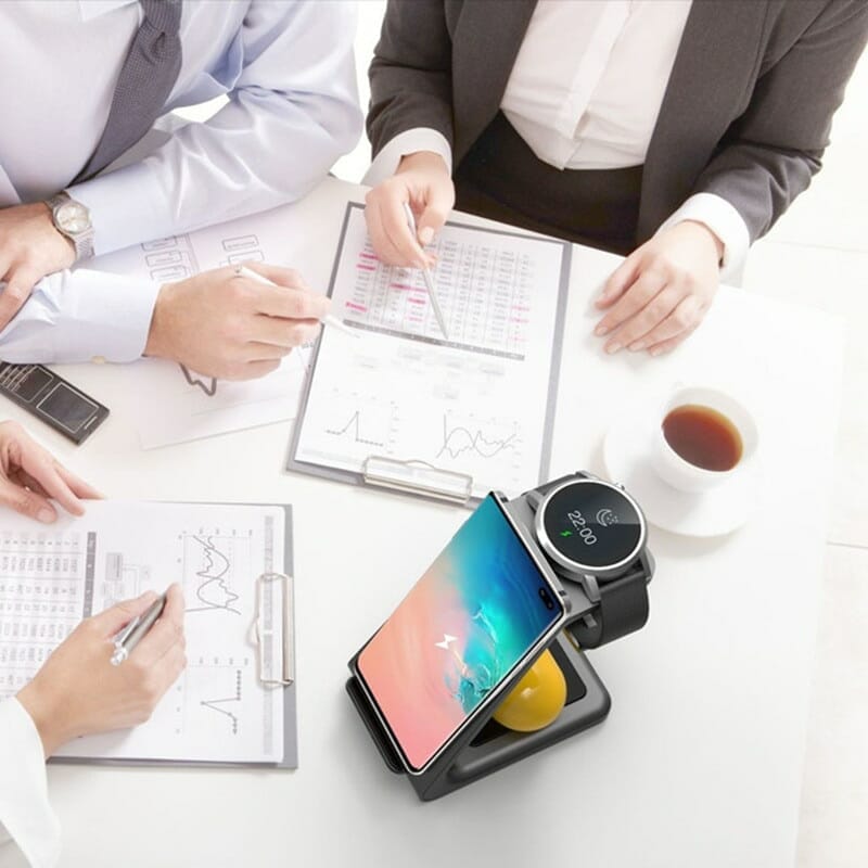 3 in 1 Wireless Fast Charger For Smart Watch iPhone and Samsung Phones 6