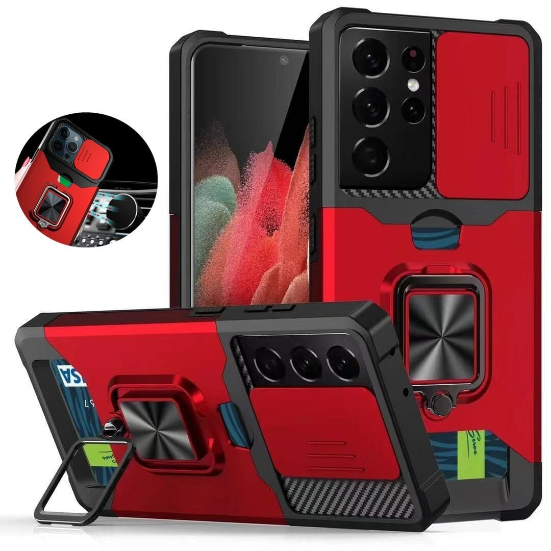 Armour Shockproof Camera Protection Card Holder Case for Samsung Galaxy S Note and A Series Phones 1