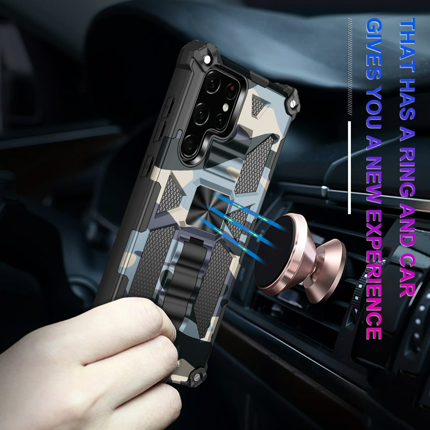 Camouflage Armour Case For Samsung Galaxy S Note 20 and M Series Phones with Kickstand 5