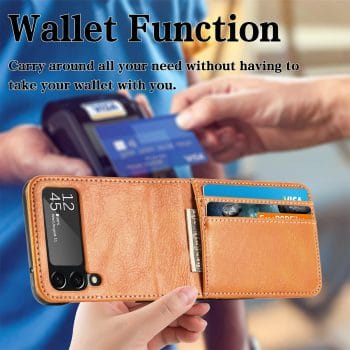 Card Holder Leather Wallet Case for Samsung Galaxy Z Flip and Z Flip 3 5G 9