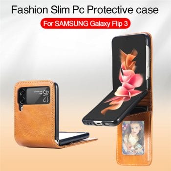 Card Holder Leather Wallet Case for Samsung Galaxy Z Flip and Z Flip 3 5G 10