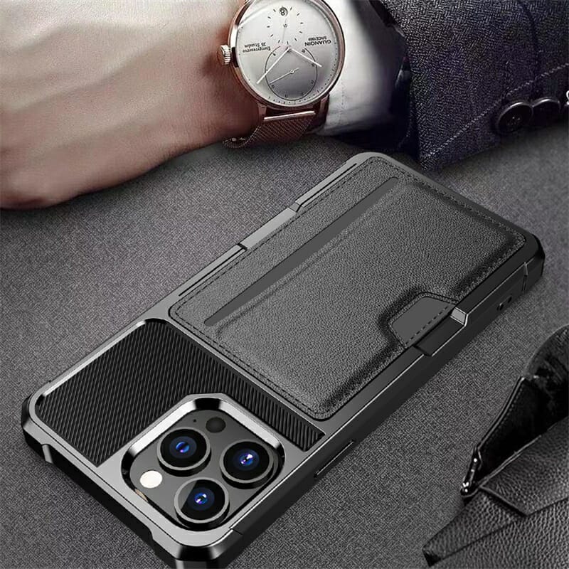 Business Look Shockproof Card Holder Case for iPhone 1