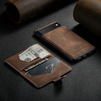 Leather Wallet Case For Google Pixel 5 and 6 Series 11