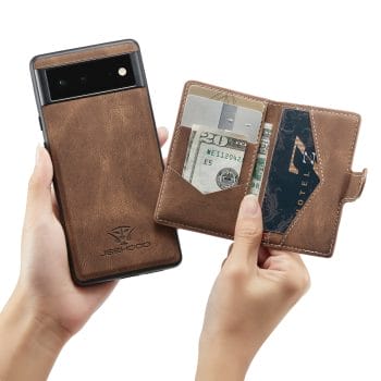 Leather Wallet Case For Google Pixel 5 and 6 Series 8
