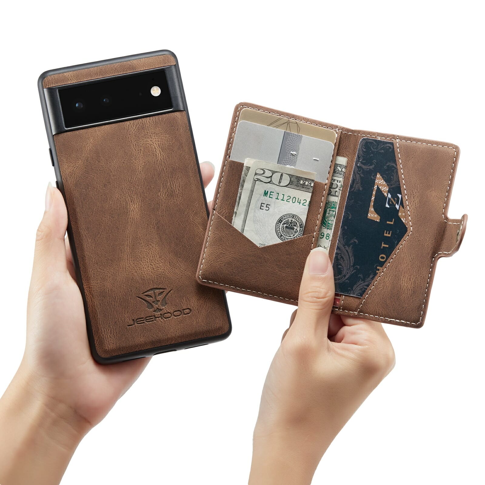 Leather Wallet Case For Google Pixel 5 and 6 Series 3