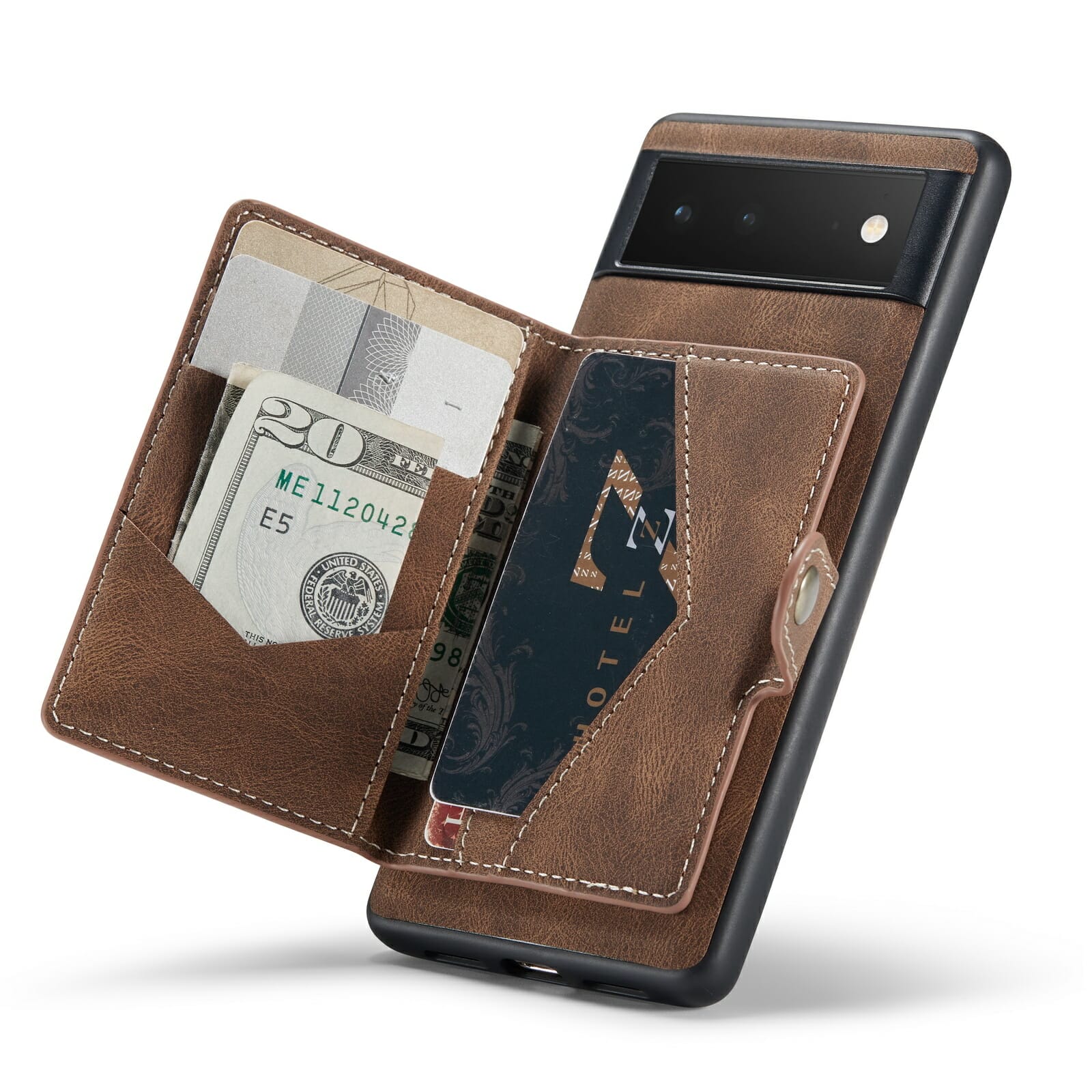 Leather Wallet Case For Google Pixel 5 and 6 Series 4