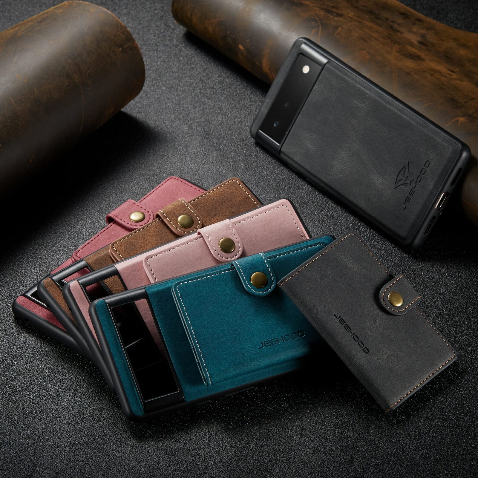 Leather Wallet Case For Google Pixel 5 and 6 Series 7