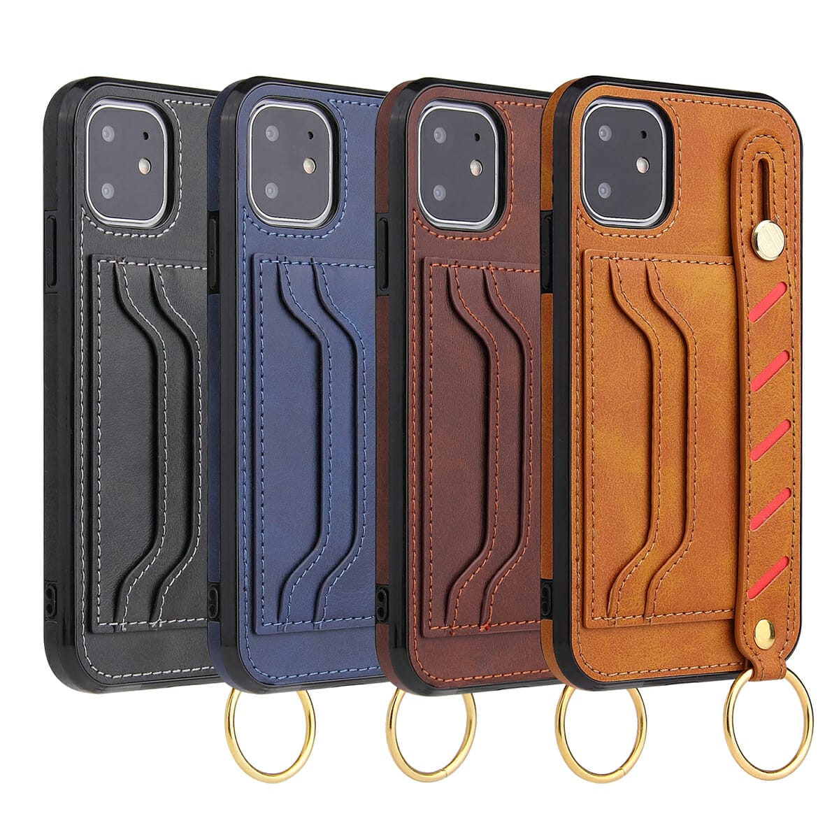 235585-1f2xsn.jpg Leather Card Holder Case With Wristband For iPhone 4