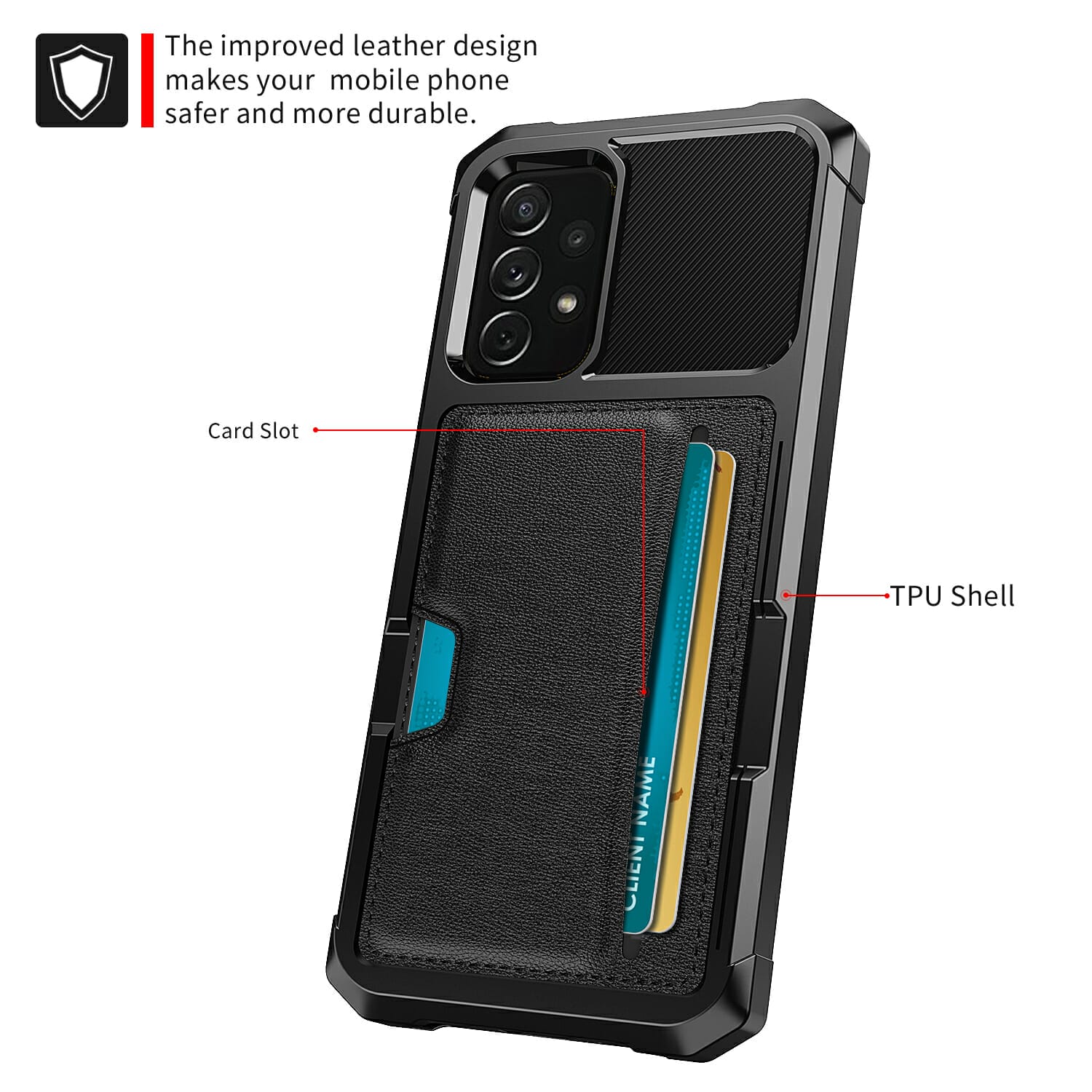 Business Look Card Holder Cover Case for Samsung Galaxy S Note and A Series 4
