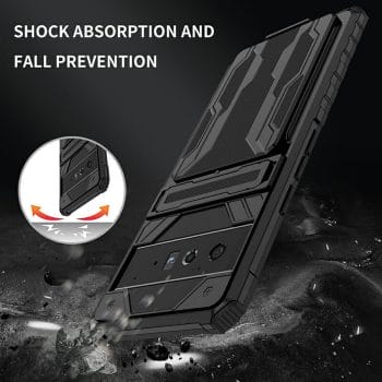 Shockproof Rugged Card Holder Case With Kickstand For Pixel 6 Series 9