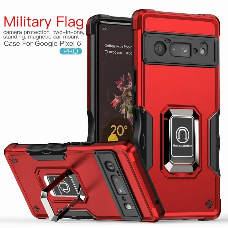 Rugged Camera Protection Case With Magnetic Ring For Google Pixel 6 Series 2