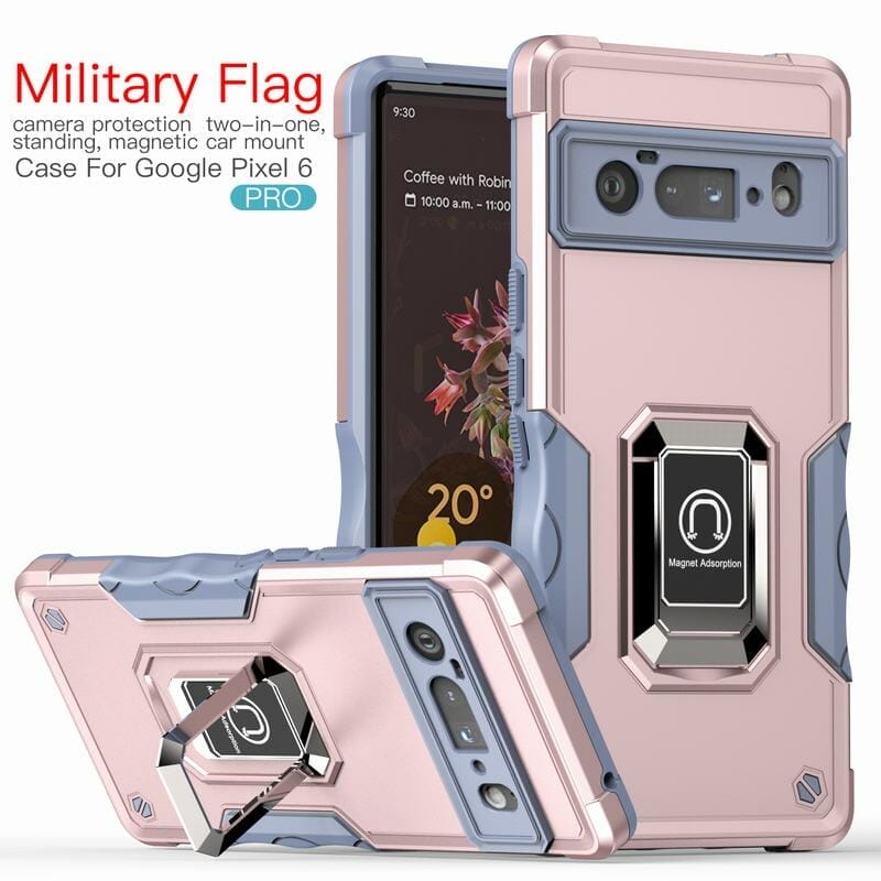 Rugged Camera Protection Case With Magnetic Ring For Google Pixel 6 Series 6