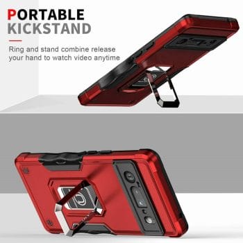 Rugged Camera Protection Case With Magnetic Ring For Google Pixel 6 Series 10