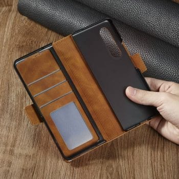 Vintage Leather Wallet Flip Case For Samsung Galaxy Z Fold 3 5G 9