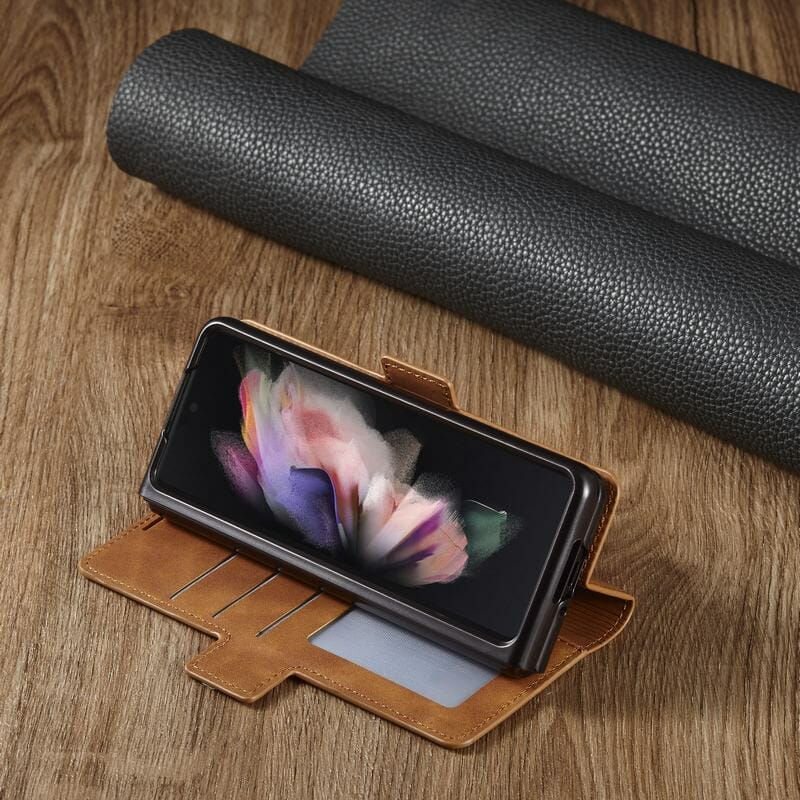 Vintage Leather Wallet Flip Case For Samsung Galaxy Z Fold 3 5G 3