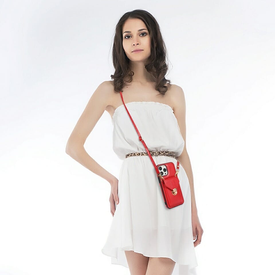 Luxury Leather Cross Body Card Slot Wallet Case For iPhone 2