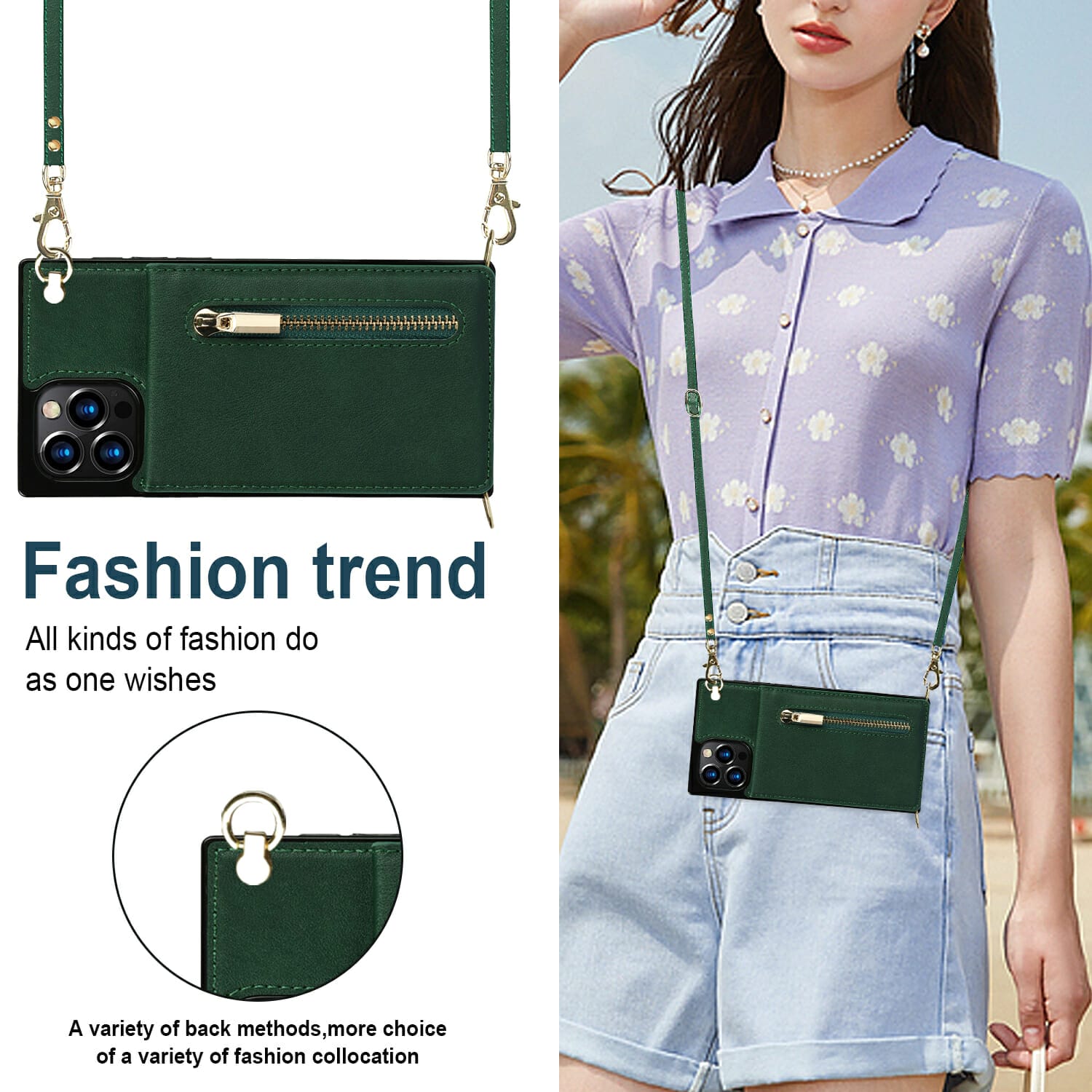 238016-nfeyg3.jpg Crossbody Leather Zipper Wallet Case for iPhone With Strap 5