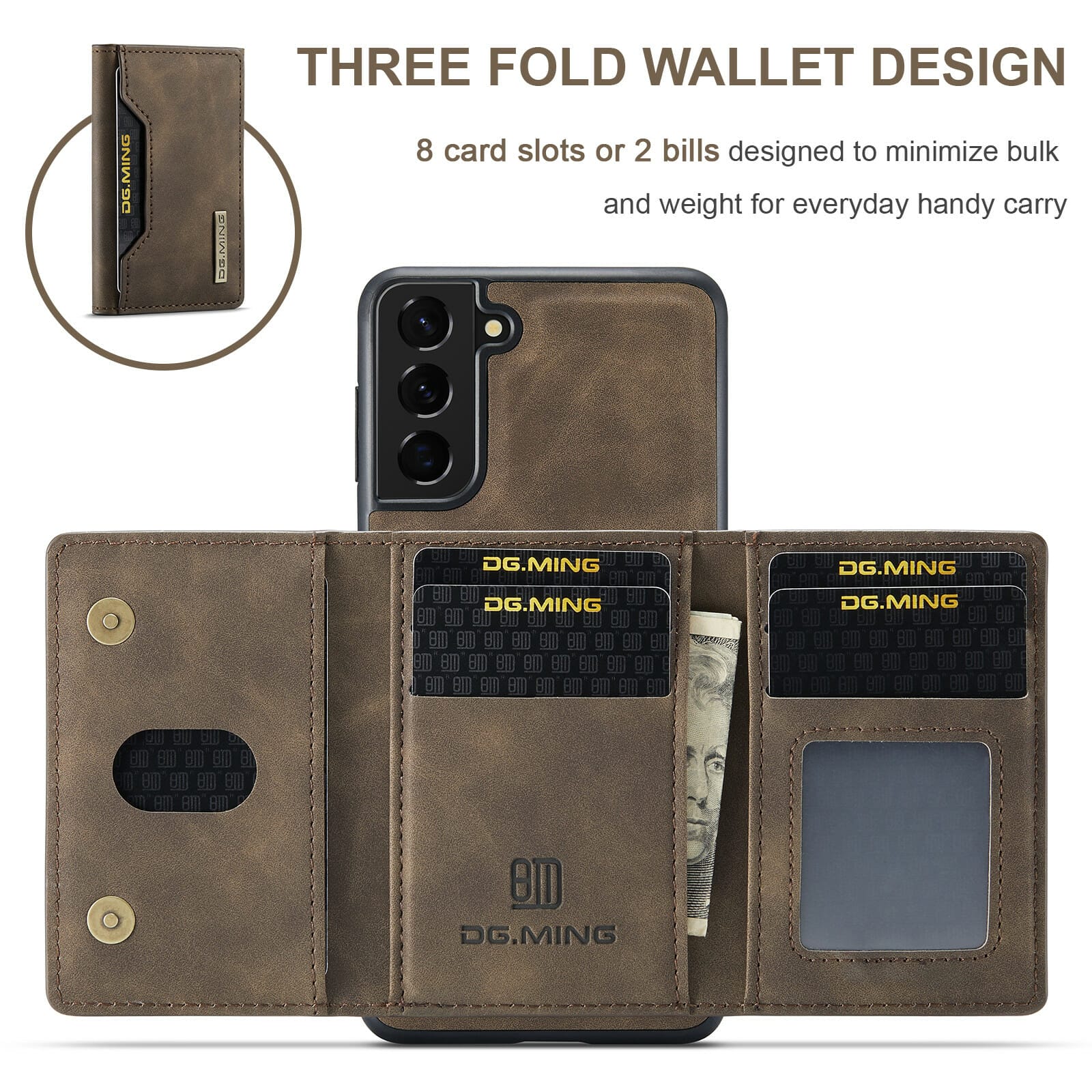 Detachable Leather Wallet Case For Samsung Galaxy Series Phones 4