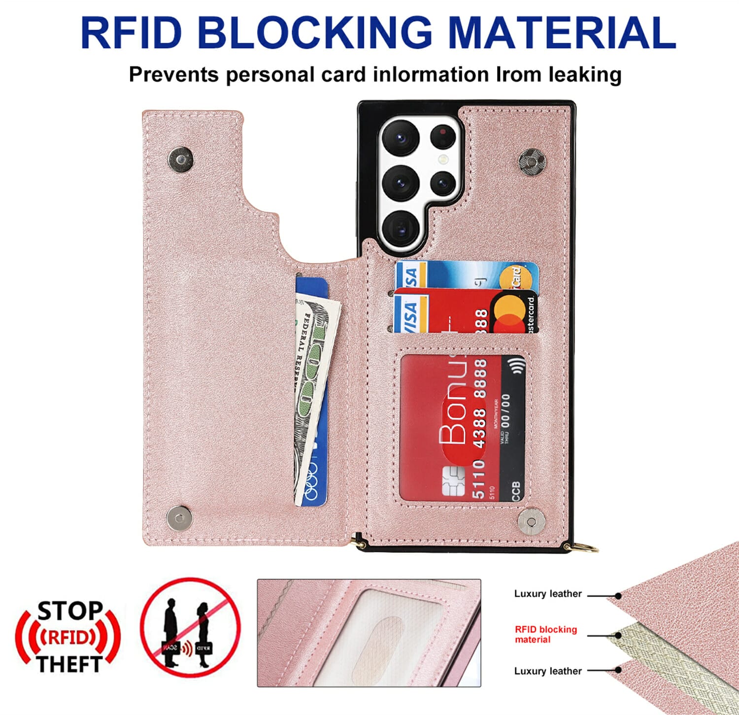 Crossbody Wallet Phone Case With Strap for Samsung Galaxy Series 4