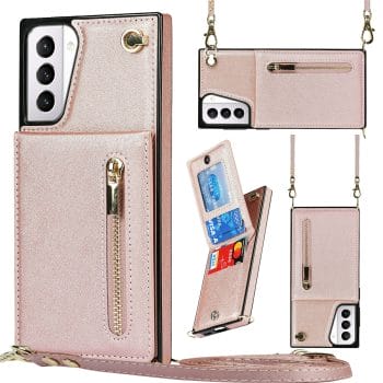 Leather Zipper Wallet Cross Body Case for Samsung Galaxy S and Note Series 8