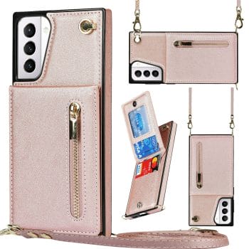 Leather Zipper Wallet Cross Body Case for Samsung Galaxy S and Note Series 8
