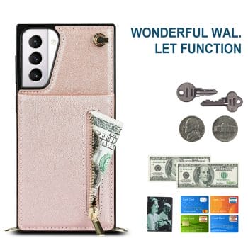 Leather Zipper Wallet Cross Body Case for Samsung Galaxy S and Note Series 10
