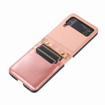 Luxury Crossbody Soft Leather Wallet Case For Samsung Galaxy Z Flip 3 5G 9